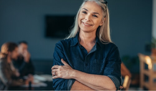 Older woman smiling confidently